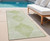 8' Runner Mint Green Geometric Washable Non Skid Indoor Outdoor Runner Rug N270-561787