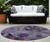 8' Round Purple and Green Round Floral Washable Non Skid Indoor Outdoor Area Rug N270-562781