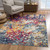 4' X 6' Teal and Gold Abstract Washable Area Rug N270-393123