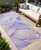 2' X 8' Gray and Purple Abstract Washable Non Skid Indoor Outdoor Runner Rug N270-559407