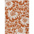 8' X 10' Rust and Ivory Floral Washable Non Skid Indoor Outdoor Area Rug N270-562503
