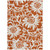 8' X 10' Rust and Ivory Floral Washable Non Skid Indoor Outdoor Area Rug N270-562503