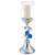 21" Silver and Blue Faux Crystal Bling Hurricane Candle Holder N270-468339