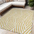 5' X 8' Gold and White Geometric Washable Non Skid Indoor Outdoor Area Rug N270-562276