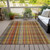 9' X 12' Yellow Orange and Brown Plaid Washable Non Skid Indoor Outdoor Area Rug N270-561901