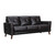 82" Black Leather Sofa With Brown Legs N270-546416