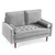 57" Gray And Dark Brown Velvet Loveseat and Toss Pillows N270-543711