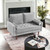 57" Gray And Dark Brown Velvet Loveseat and Toss Pillows N270-543711