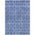 9' X 12' Denim Blue and Gray Floral Medallion Washable Non Skid Indoor Outdoor Area Rug N270-563419