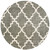8' Grey Round Geometric Power Loom Stain Resistant Area Rug N270-507896