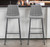 Set of Two 30" Light Gray and Black Fabric and Steel Low Back Bar Height Bar Chairs N270-544695
