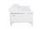 89" White Italian Leather Sofa With Silver Legs N270-534158
