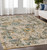 5' X 7' Blue and Green Abstract Non Skid Area Rug N270-548628