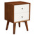 Brown and White Century Modern Wood 2 Drawer Nightstand N270-399269