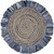 Denim And Natural Jute Round Swirl Fringed Rug N270-394190