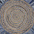 Denim And Natural Jute Round Swirl Fringed Rug N270-394190