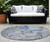 8' Round Blue and Gray Round Abstract Washable Non Skid Indoor Outdoor Area Rug N270-560344