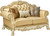 64" Bone And Gold Faux Leather Loveseat and Toss Pillows N270-515706