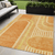 5' X 8' Terra Cotta Abstract Washable Indoor Outdoor Area Rug N270-561369