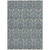 5' X 8' Blue and Cream Damask Washable Non Skid Indoor Outdoor Area Rug N270-563866