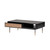 47" Black And Brown Solid Wood And Steel Coffee Table With Drawer And Shelf N270-370457