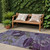 2' X 8' Purple and Green Abstract Washable Indoor Outdoor Runner Rug N270-562777