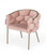 Pink And Brass Upholstered Fabric Dining Arm Chair N270-472198