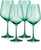 Set of Four Green Crystal Balloon Bowl Stemmed Red Wine Glass N270-485154