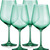 Set of Four Green Crystal Balloon Bowl Stemmed Red Wine Glass N270-485154