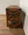 18" Brown and Black Solid Wood Distressed Wheel Console Table With Shelves And Drawers N270-387800