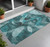 3' X 5' Teal Abstract Washable Non Skid Indoor Outdoor Area Rug N270-561627