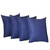 Set Of Four 20" X 20" Sapphire Blue Polyester Zippered Pillow Cover N270-480753