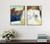 Set Of Two Mod Abstract Blue And Ivory Gold Floater Frame Painting Wall Art N270-548992
