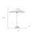 9' White Polyester Round Market Patio Umbrella N270-548999