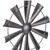 21" Gray Metal Windmill Hand Painted Sculpture N270-483250