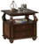 26" Brown Solid Wood Square End Table With Two Drawers And Shelf N270-286033