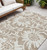 5' X 8' Taupe and Ivory Floral Washable Non Skid Indoor Outdoor Area Rug N270-562537
