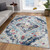 13' Blue and Ivory Medallion Distressed Runner Rug N270-392976