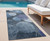 2' X 8' Gray and Blue Abstract Washable Non Skid Indoor Outdoor Runner Rug N270-562900