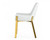 White And Gold Upholstered Faux Leather Dining Arm Chair N270-472186