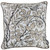 17" Blue Beige and Black Floral Throw Pillow Cover N270-355613