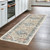 8' Beige Oriental Distressed Runner Rug With Fringe N270-555337