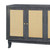65" Charcoal and Natural Wood and Rattan Sideboard with Four Doors N270-568409