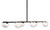 Black Kitchen Island Six Light Metal Ceiling Light N270-391907