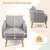 Sherpa Accent Chair Modern Living Room Chair with Seat Cushion-Grey - Color: Gray D681-HV10635GR