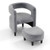 Comfy Accent Armchair with Footrest-Gray - Color: Gray D681-JV11283GR