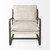 34" Cream And Black Fabric Lounge Chair N270-392007