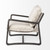 34" Cream And Black Fabric Lounge Chair N270-392007