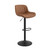 Set of Two 31" Brown And Black Faux Leather And Steel Swivel Low Back Adjustable Height Bar Chairs N270-524979