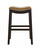 31" Tan and Espresso Faux Leather and Solid Wood Backless Counter Height Bar Chair N270-384135